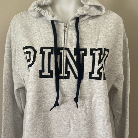 (NWT) Victoria’s Secret PINK Everyday Lounge 1/4 Zip in Heather Stone Grey - Picture 8 of 16